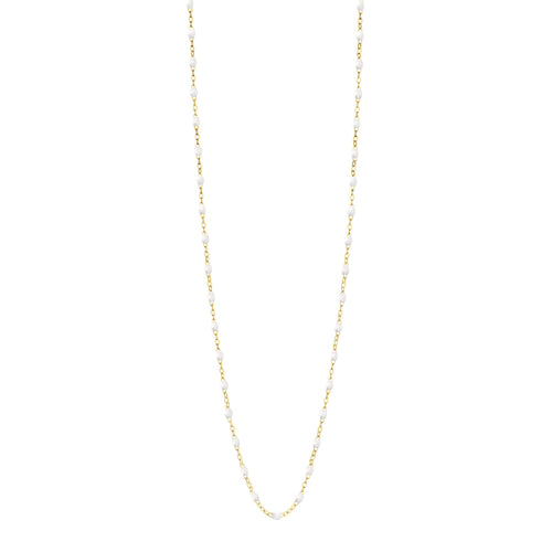 Gigi Clozeau - Sautoir blanc Classique Gigi, or jaune, 86 cm