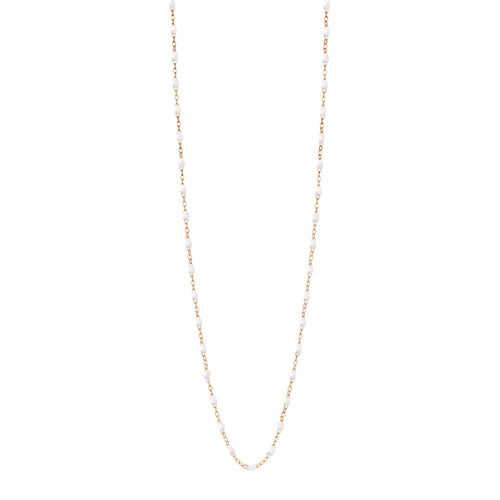 Gigi Clozeau - Sautoir blanc Classique Gigi, or rose, 60 cm