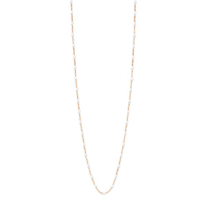 Gigi Clozeau - Sautoir blanc Classique Gigi, or rose, 86 cm