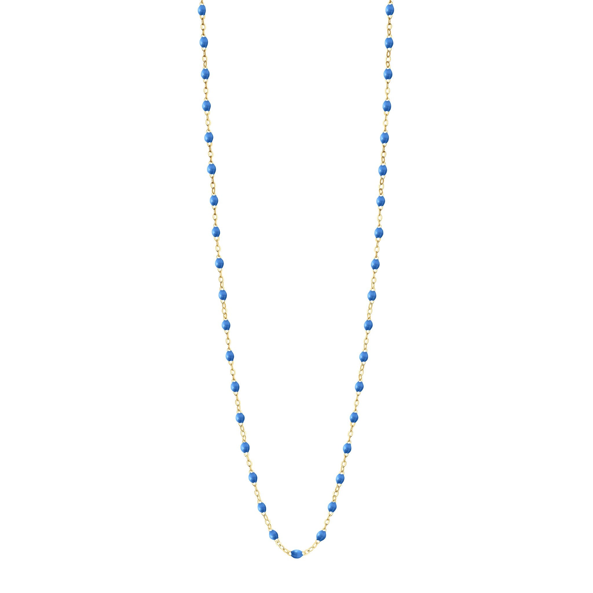 Gigi Clozeau - Sautoir bleu fluo Classique Gigi, or jaune, 60 cm