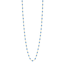 Gigi Clozeau - Sautoir bleu fluo Classique Gigi, or jaune, 60 cm