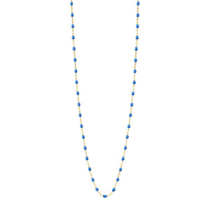 Gigi Clozeau - Sautoir bleu fluo Classique Gigi, or jaune, 60 cm