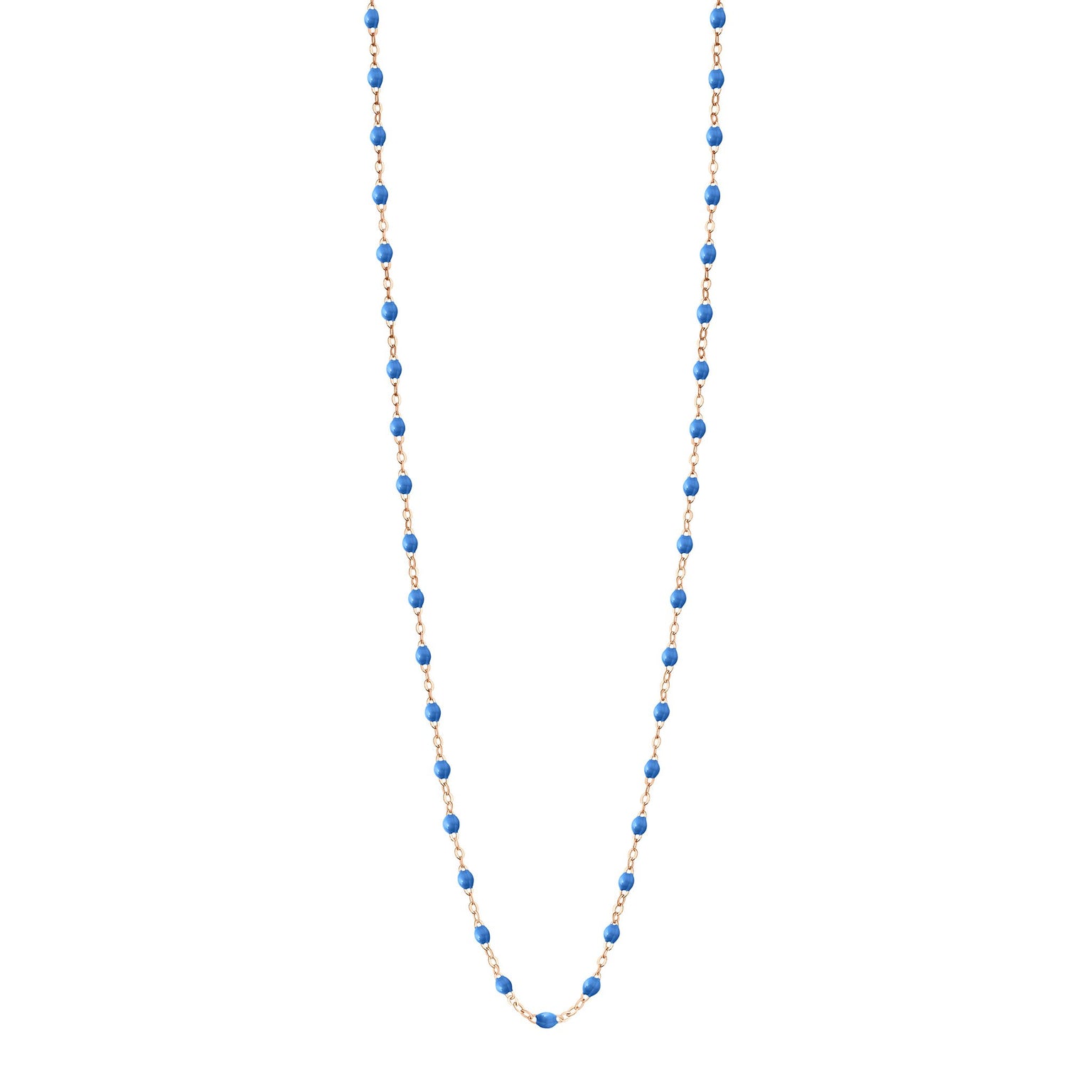 Gigi Clozeau - Sautoir bleu fluo Classique Gigi, or rose, 60 cm