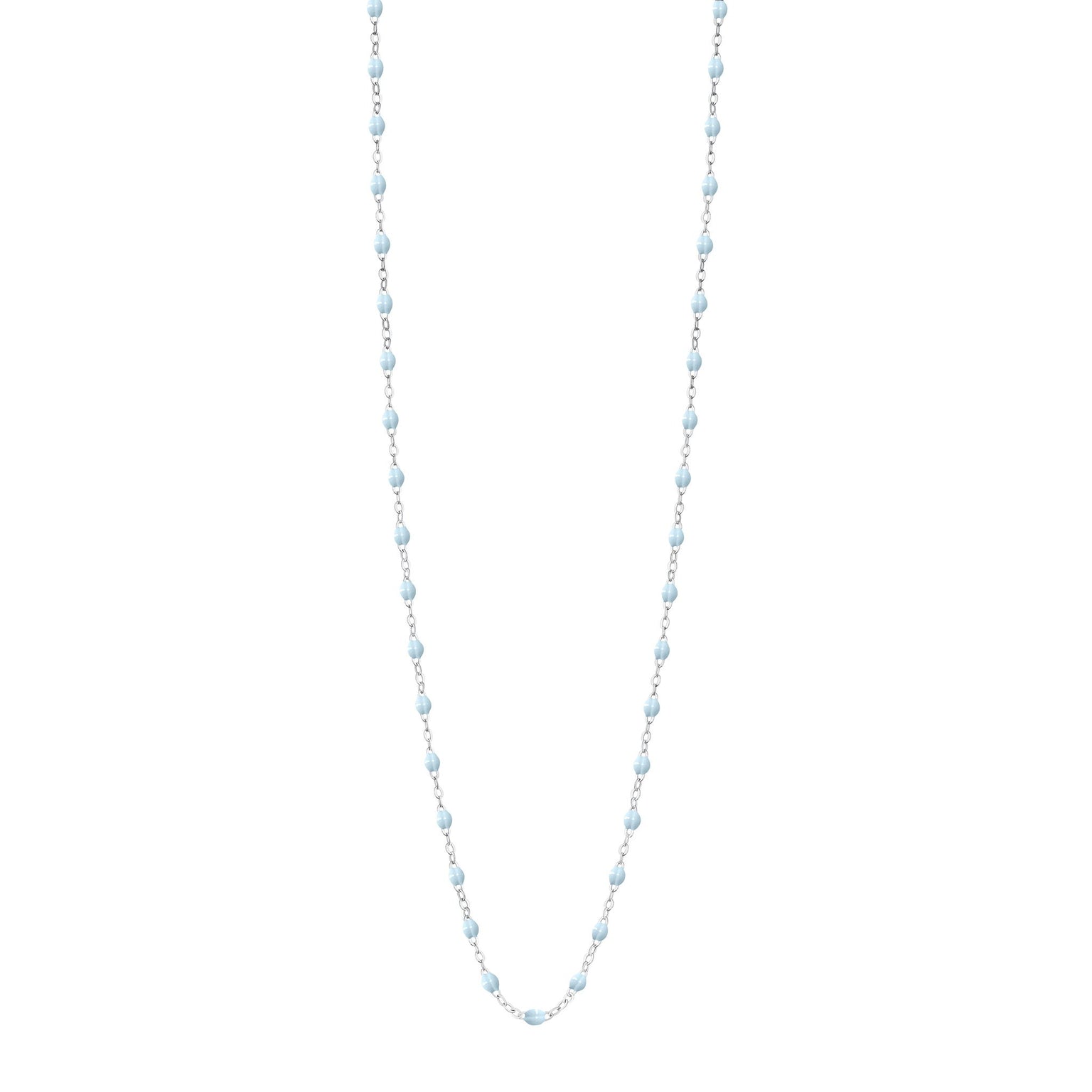 Gigi Clozeau - Sautoir bleu layette Classique Gigi, or blanc, 60 cm