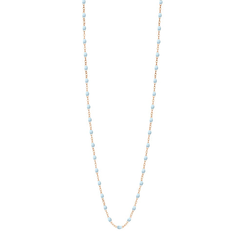 Gigi Clozeau - Sautoir bleu layette Classique Gigi, or rose, 86 cm