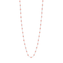 Gigi Clozeau - Sautoir blush Classique Gigi, or blanc, 60 cm