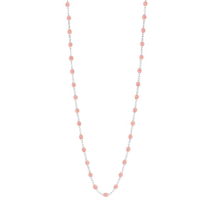 Gigi Clozeau - Sautoir blush Classique Gigi, or blanc, 60 cm