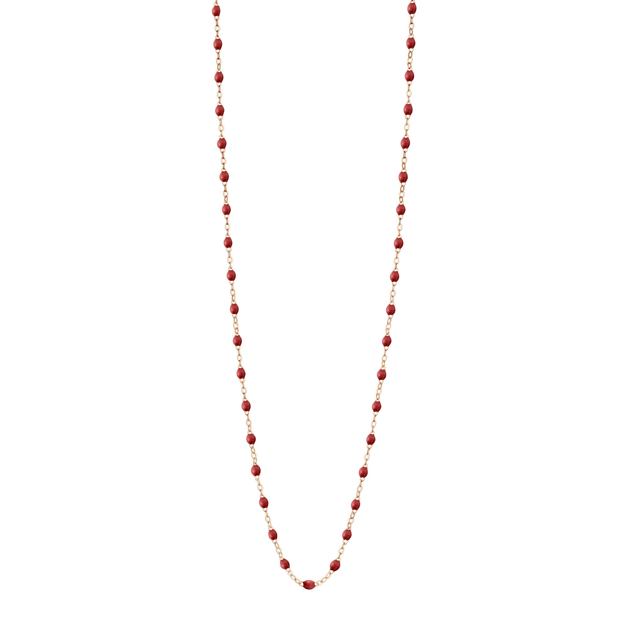 Gigi Clozeau - Sautoir bordeaux Classique Gigi, or rose, 60 cm