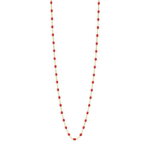 Gigi Clozeau - Sautoir coquelicot Classique Gigi, or jaune, 60 cm