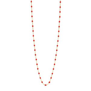 Gigi Clozeau - Sautoir coquelicot Classique Gigi, or jaune, 86 cm