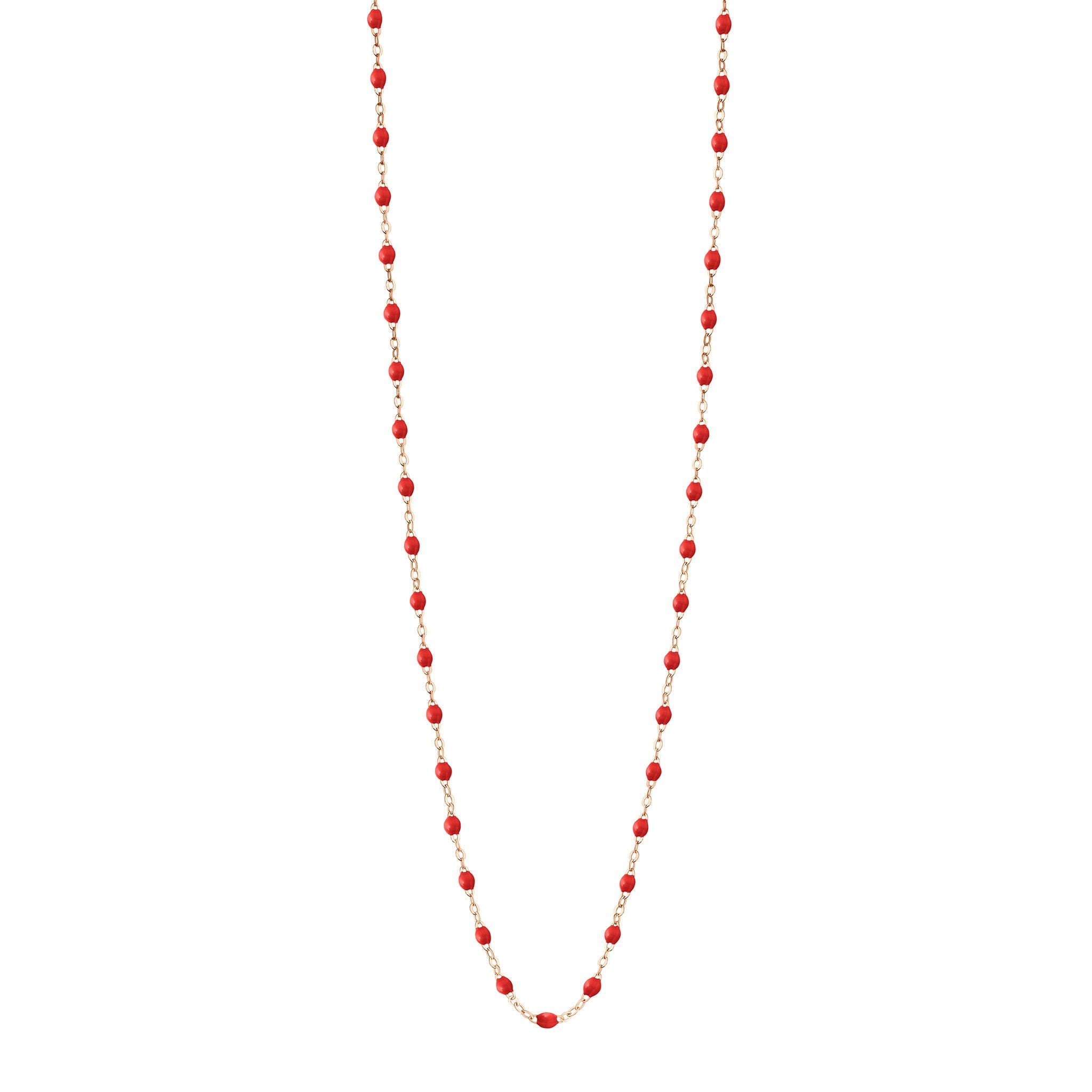 Gigi Clozeau - Sautoir coquelicot Classique Gigi, or rose, 60 cm