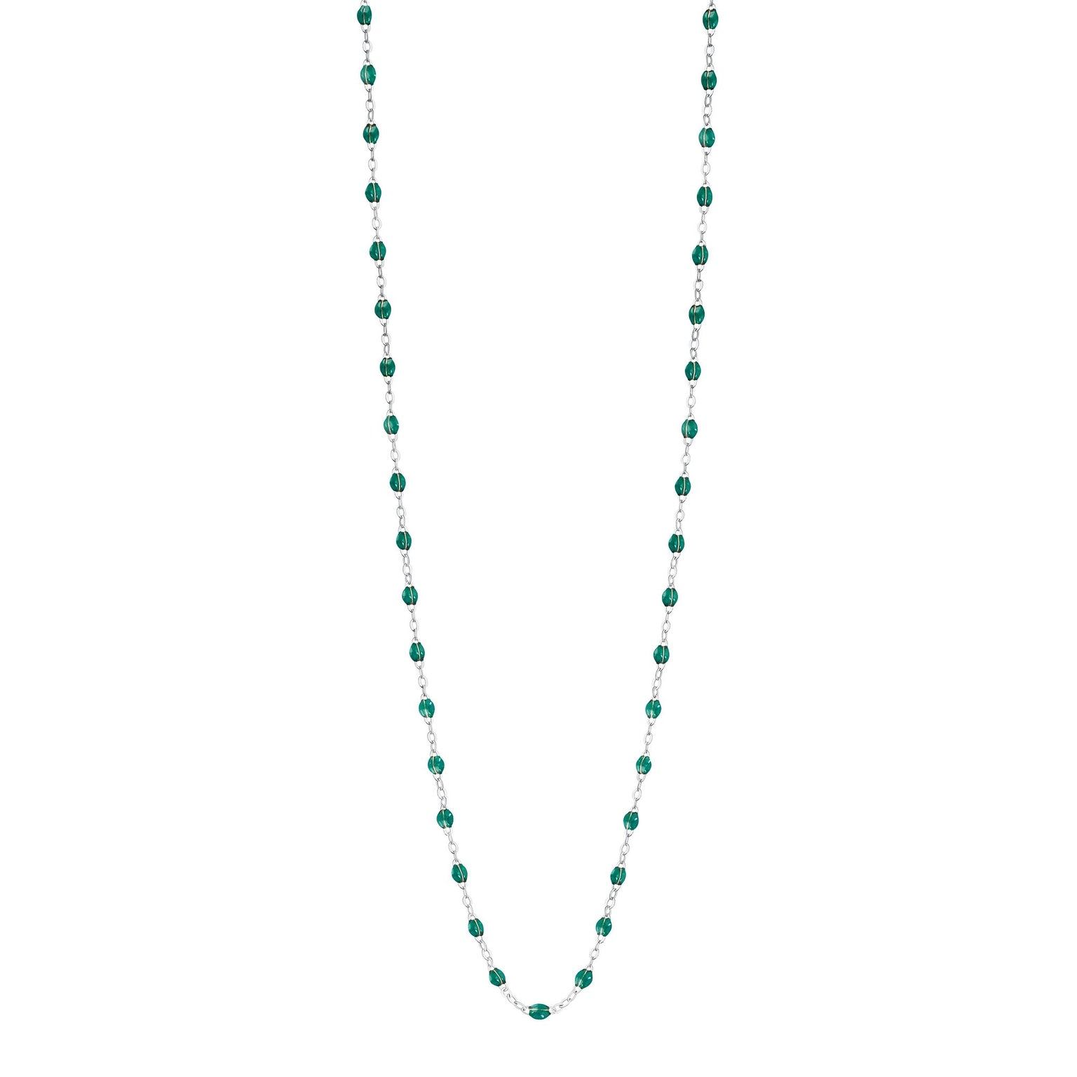 Gigi Clozeau - Sautoir émeraude Classique Gigi, or blanc, 60 cm