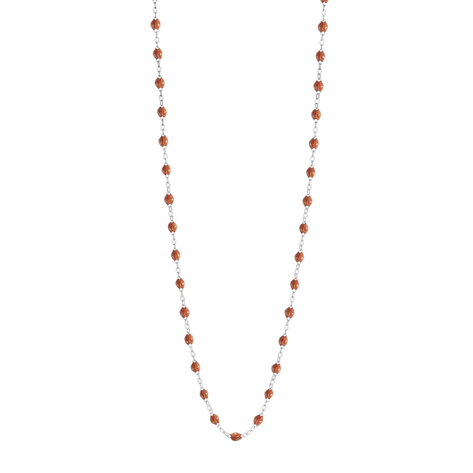 Gigi Clozeau - Sautoir fauve Classique Gigi, or blanc, 60 cm