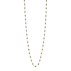 Gigi Clozeau - Sautoir gris foncé Classique Gigi, or jaune, 60 cm