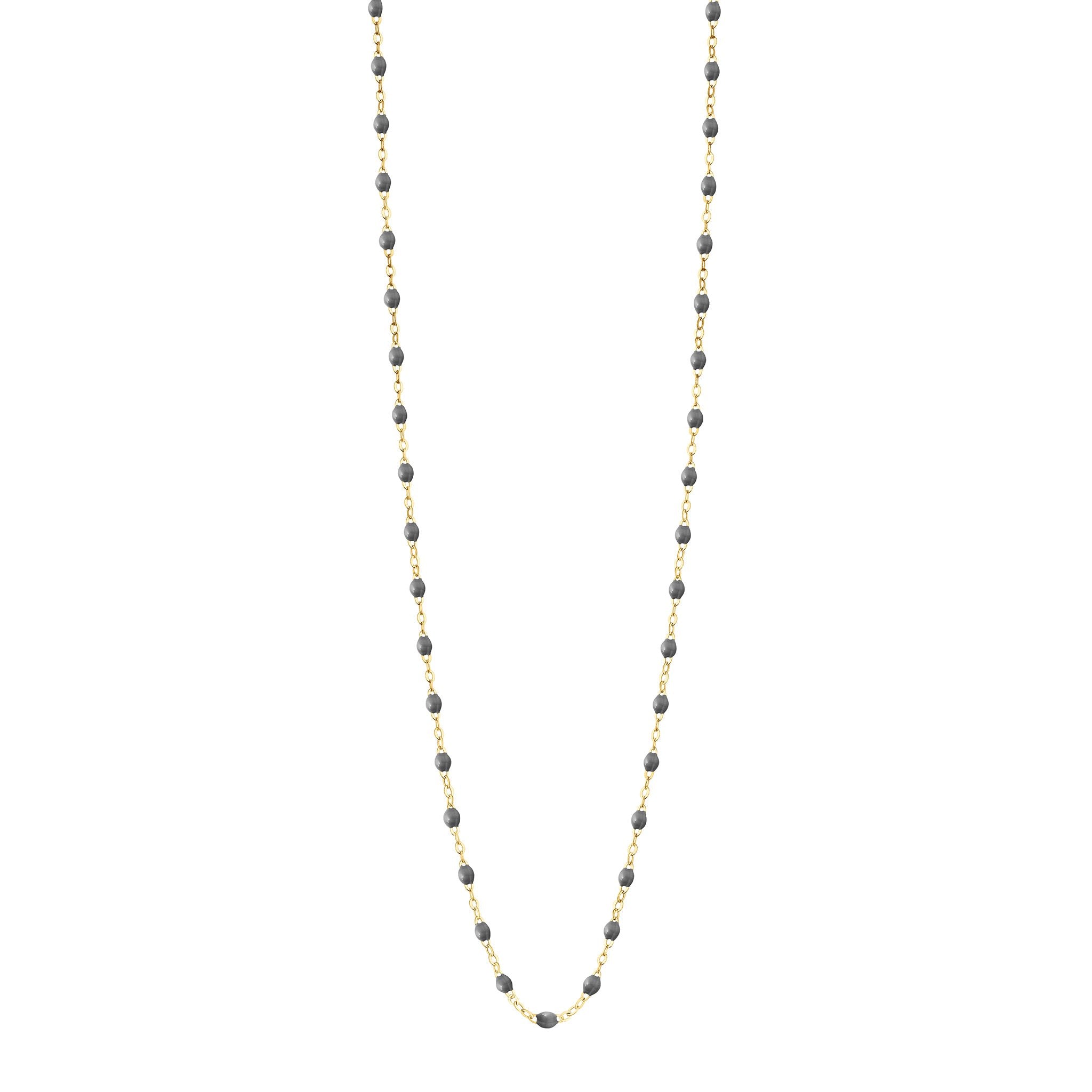 Gigi Clozeau - Sautoir gris foncé Classique Gigi, or jaune, 86 cm