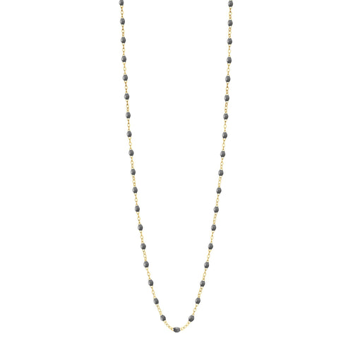 Gigi Clozeau - Sautoir gris foncé Classique Gigi, or jaune, 86 cm
