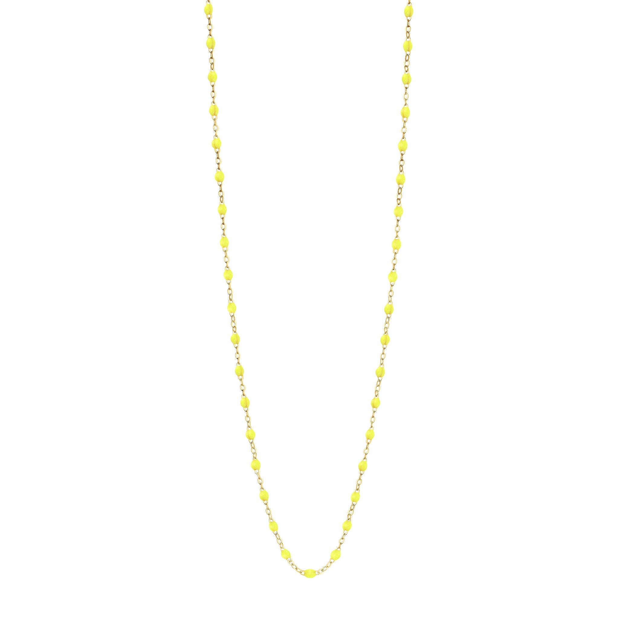Gigi Clozeau - Sautoir jaune fluo Classique Gigi, or jaune, 60 cm