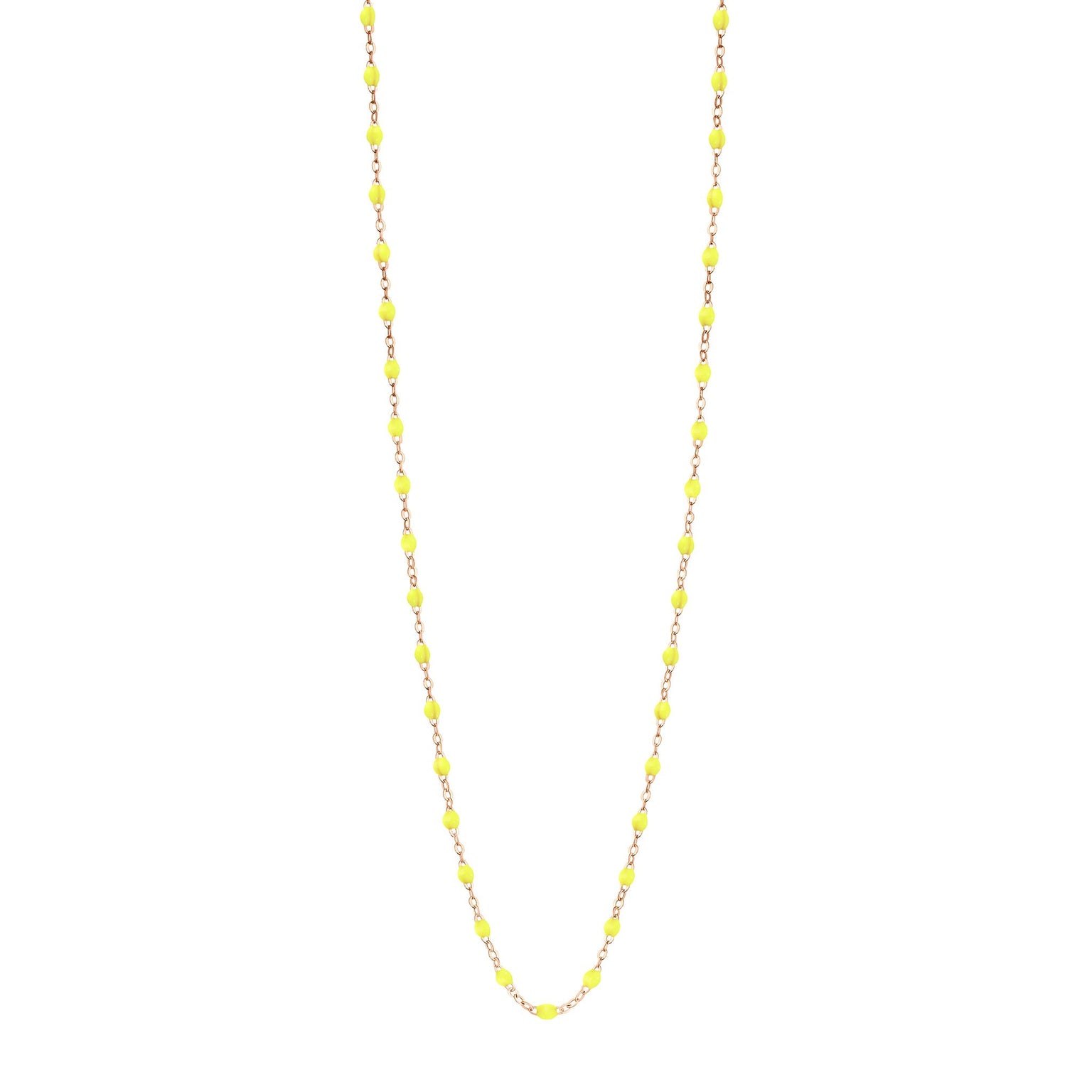 Gigi Clozeau - Sautoir jaune fluo Classique Gigi, or rose, 86 cm