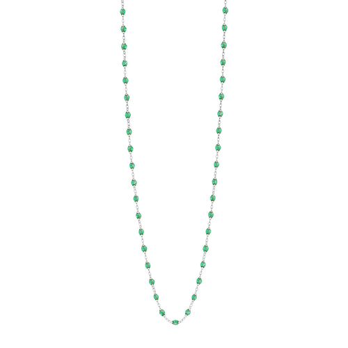 Gigi Clozeau - Sautoir menthe Classique Gigi, or blanc, 60 cm