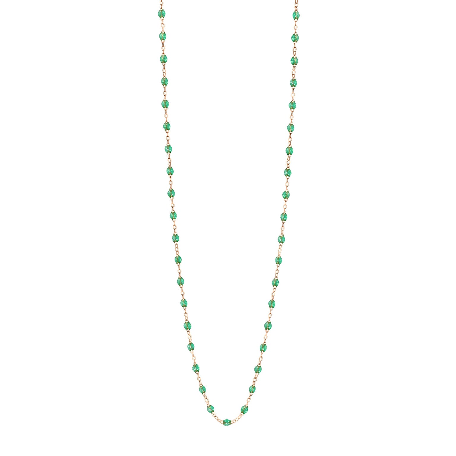 Gigi Clozeau - Sautoir menthe Classique Gigi, or rose, 86 cm