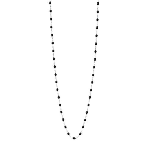 Gigi Clozeau - Sautoir noir Classique Gigi, or blanc, 60 cm