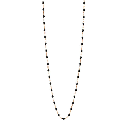 Gigi Clozeau - Sautoir noir Classique Gigi, or rose, 60 cm