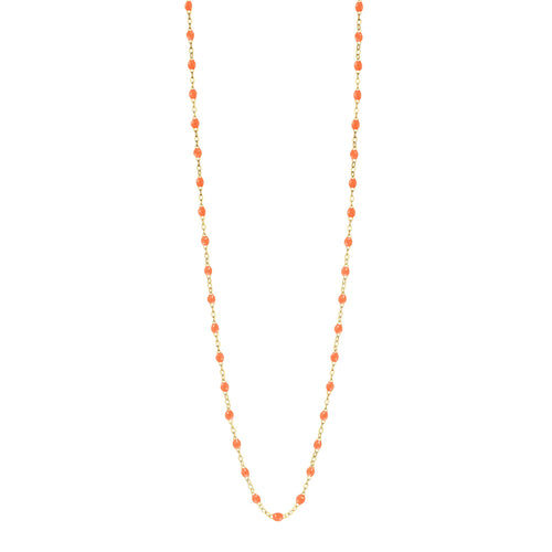 Gigi Clozeau - Sautoir orange fluo Classique Gigi, or jaune, 60 cm
