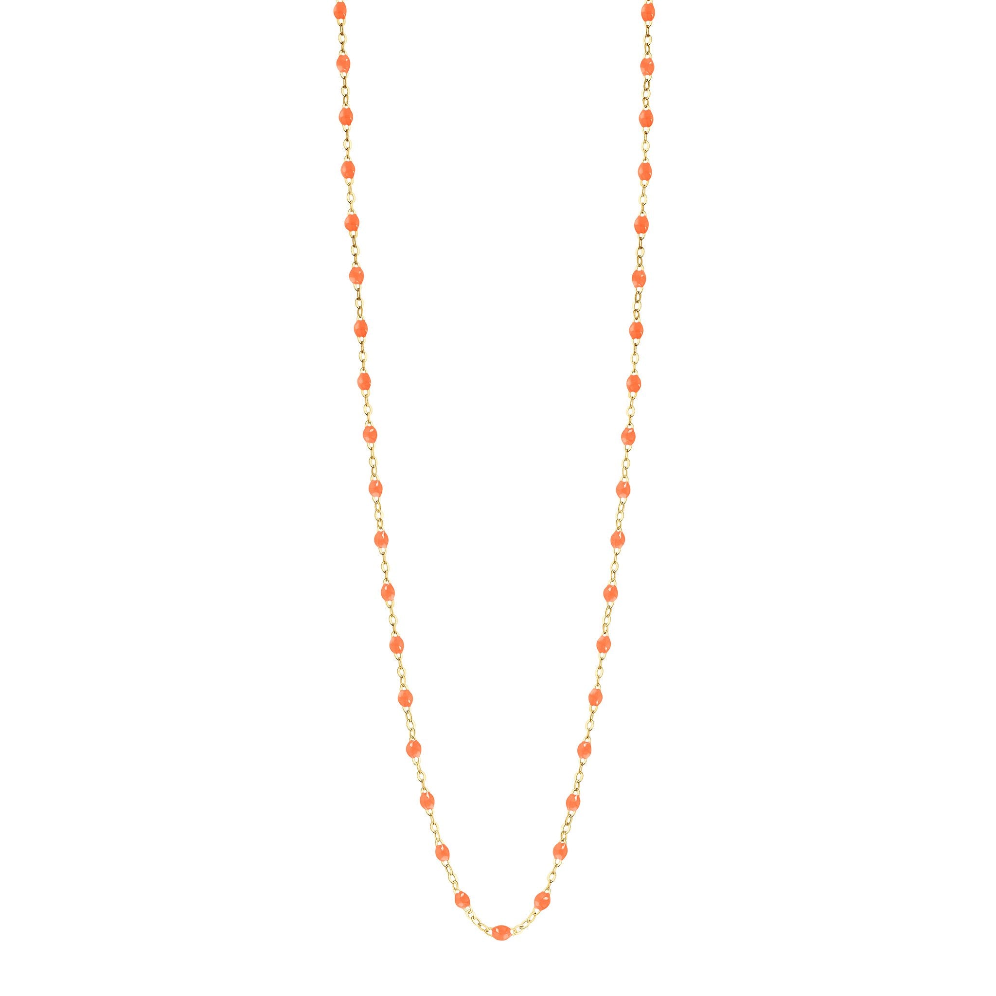 Gigi Clozeau - Sautoir orange fluo Classique Gigi, or jaune, 86 cm