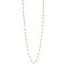 Gigi Clozeau - Sautoir orange fluo Classique Gigi, or jaune, 86 cm