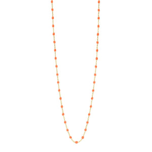 Gigi Clozeau - Sautoir orange fluo Classique Gigi, or jaune, 86 cm
