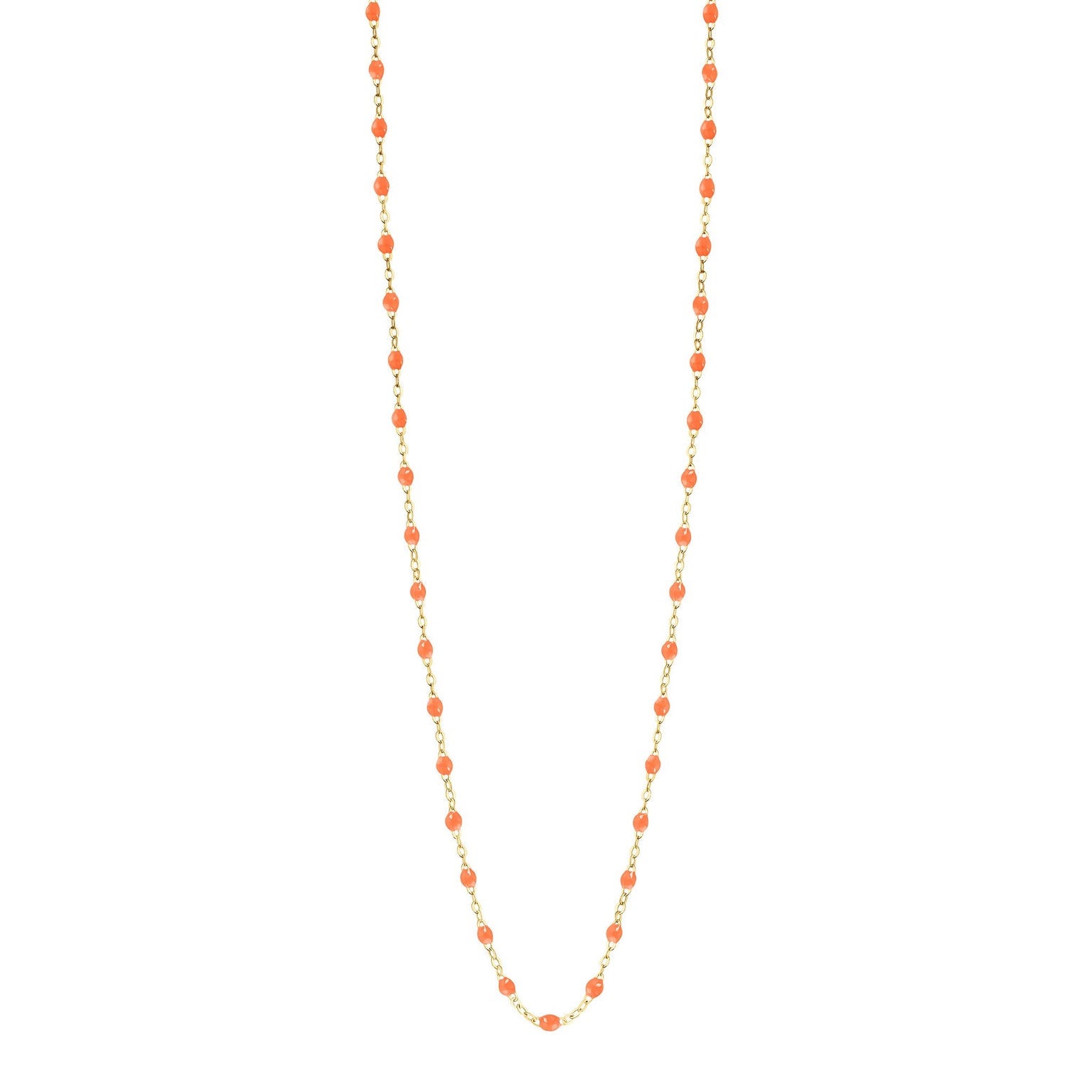 Gigi Clozeau - Sautoir orange fluo Classique Gigi, or jaune, 86 cm