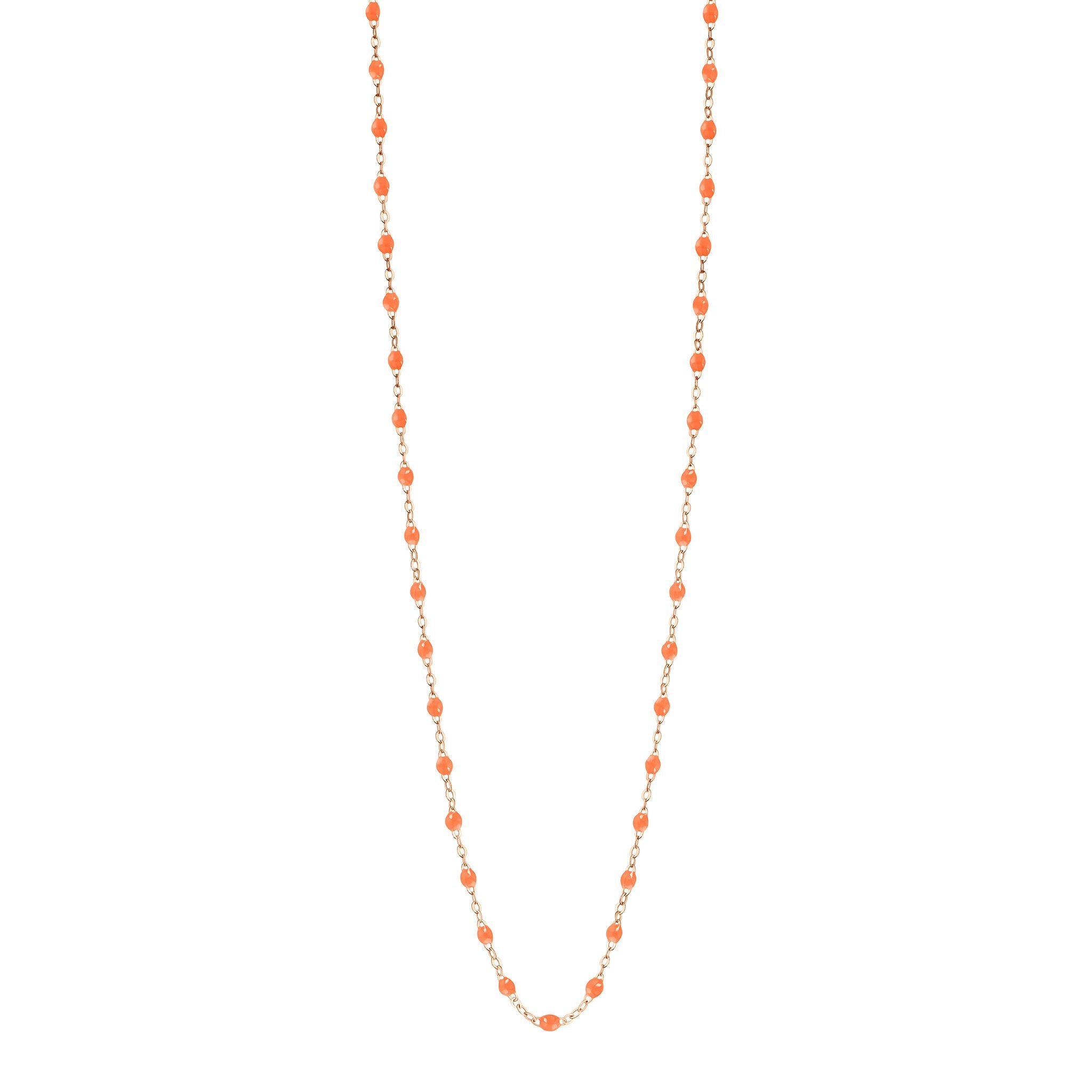 Gigi Clozeau - Sautoir orange fluo Classique Gigi, or rose, 60 cm