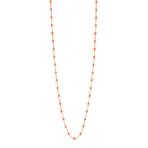 Gigi Clozeau - Sautoir orange fluo Classique Gigi, or rose, 60 cm