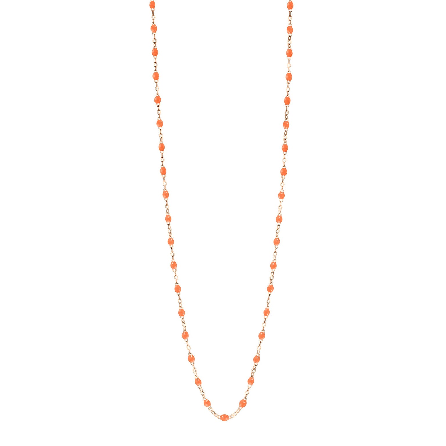 Gigi Clozeau - Sautoir orange fluo Classique Gigi, or rose, 60 cm
