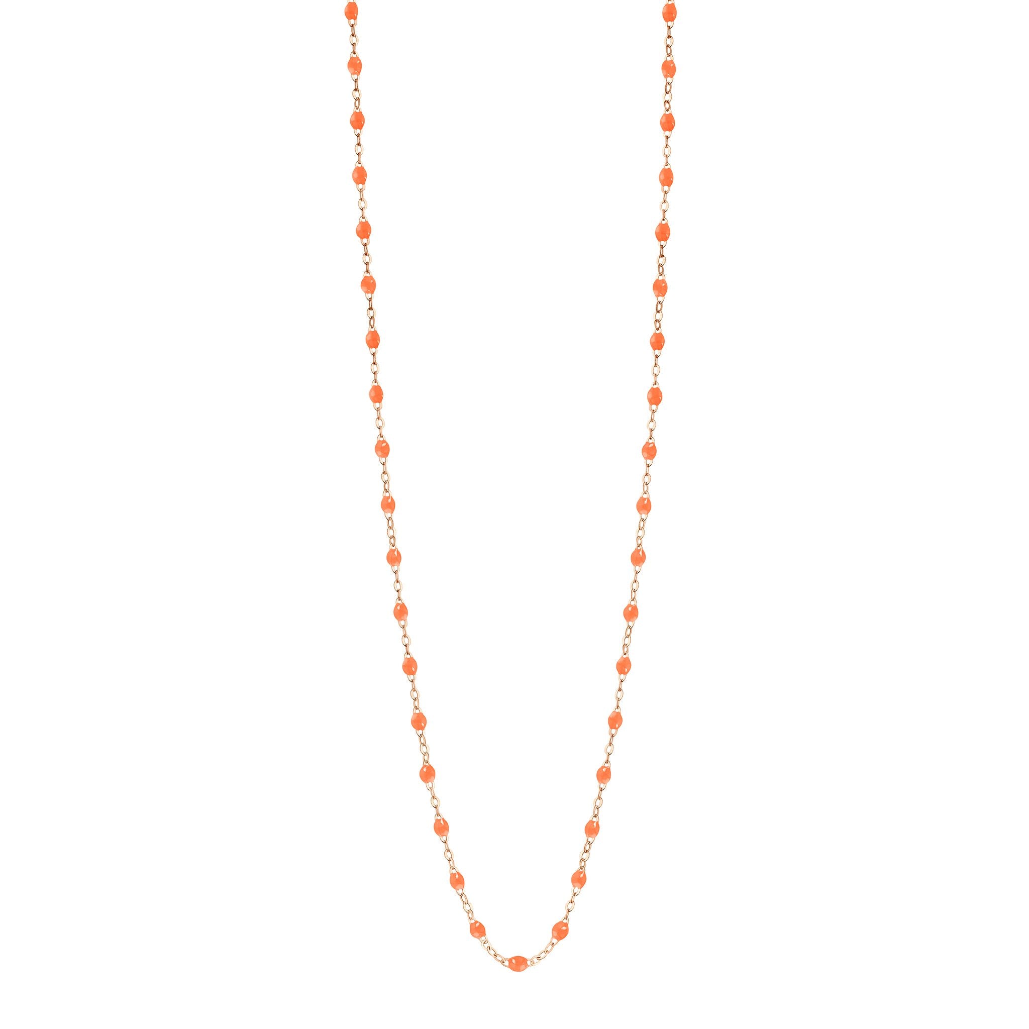 Gigi Clozeau - Sautoir orange fluo Classique Gigi, or rose, 86 cm