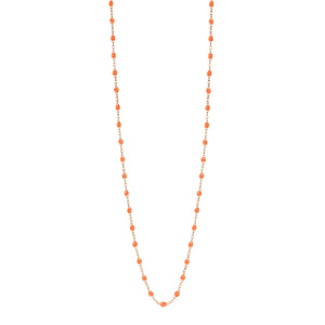 Gigi Clozeau - Sautoir orange fluo Classique Gigi, or rose, 86 cm