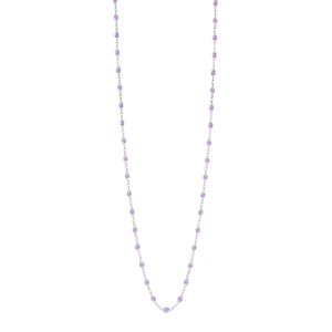 Gigi Clozeau - Sautoir parme Classique Gigi, or blanc, 60 cm
