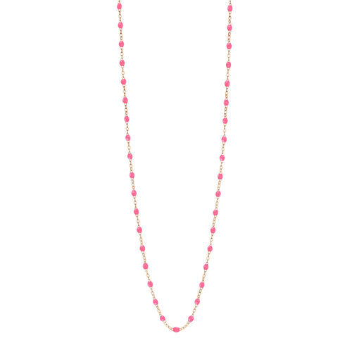 Gigi Clozeau - Sautoir rose fluo Classique Gigi, or rose, 60 cm