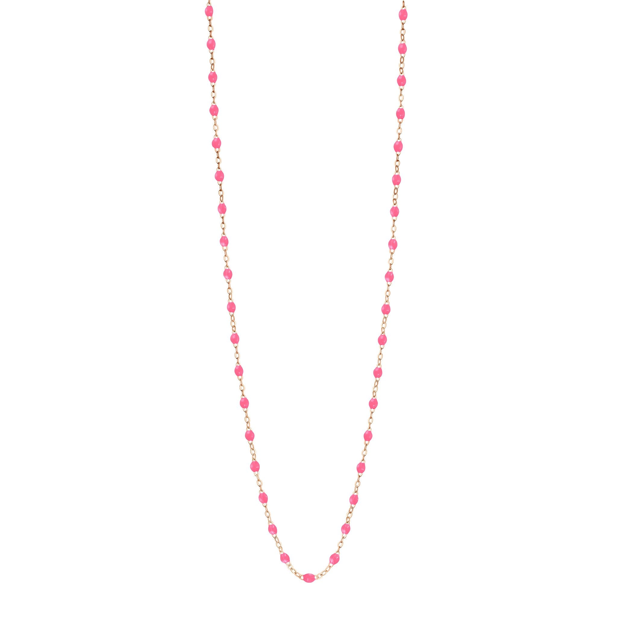 Gigi Clozeau - Sautoir rose fluo Classique Gigi, or rose, 86 cm