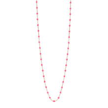 Gigi Clozeau - Sautoir rose fluo Classique Gigi, or rose, 86 cm