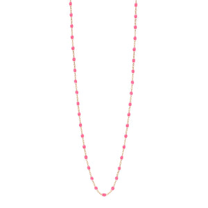 Gigi Clozeau - Sautoir rose fluo Classique Gigi, or rose, 86 cm
