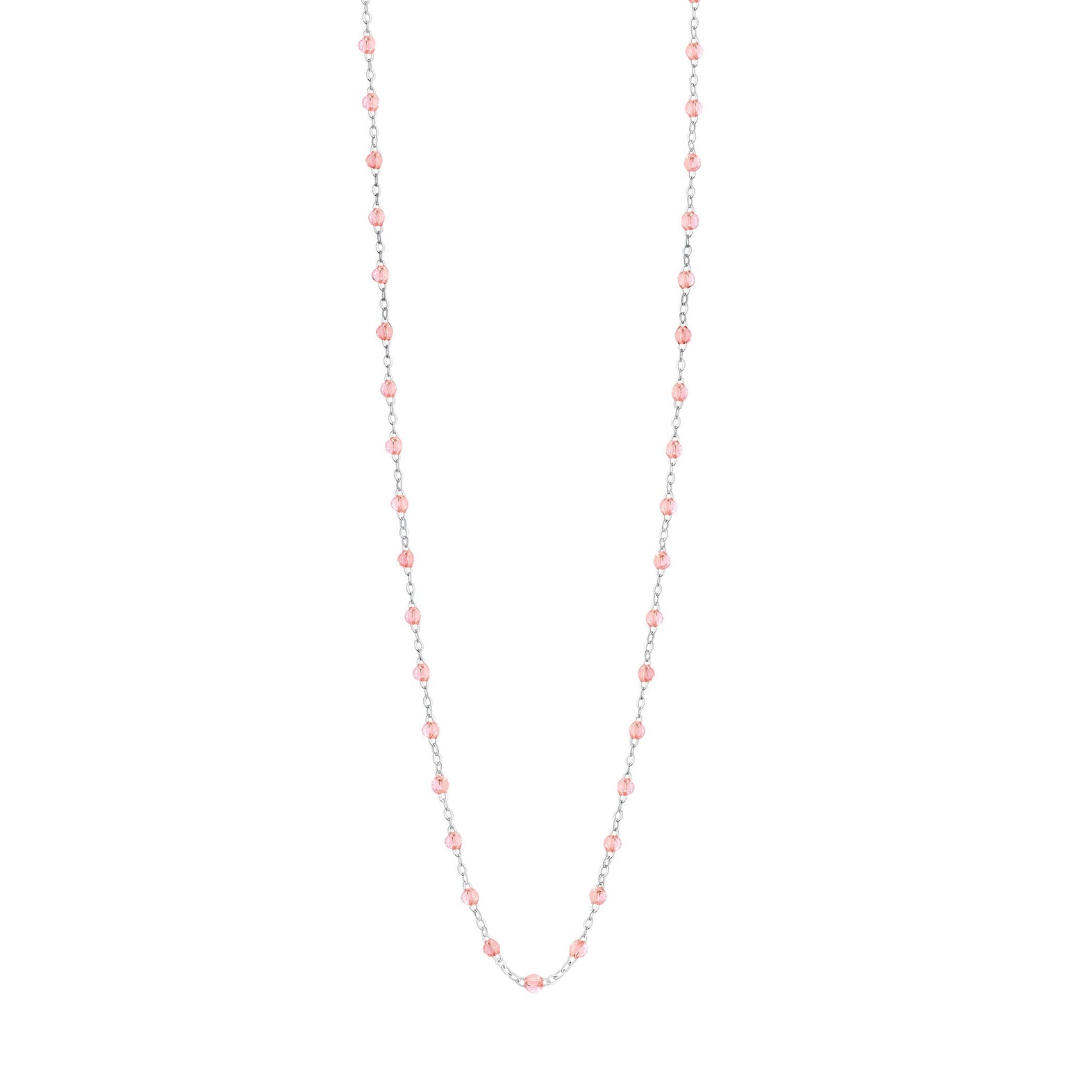 Gigi Clozeau - Sautoir rosée Classique Gigi, or blanc, 60 cm