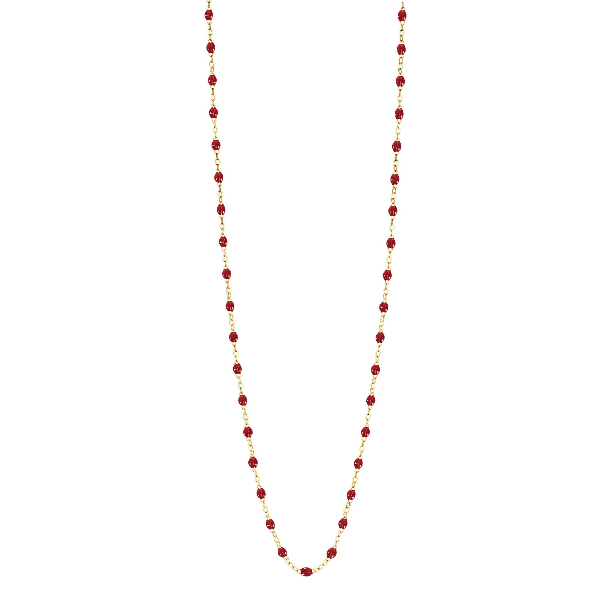 Gigi Clozeau - Sautoir rouge Classique Gigi, or jaune, 60 cm