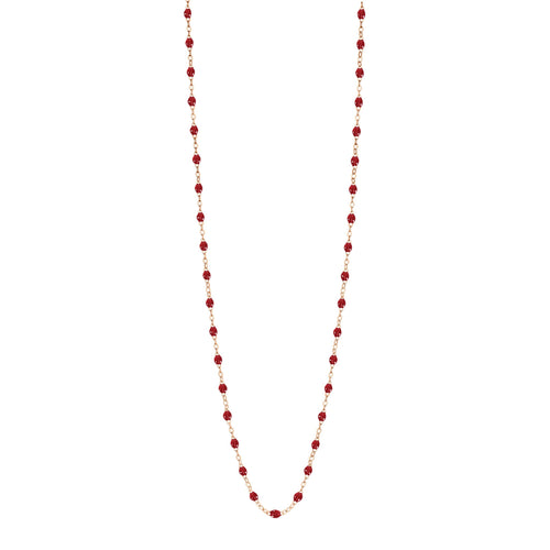 Gigi Clozeau - Sautoir rouge Classique Gigi, or rose, 60 cm