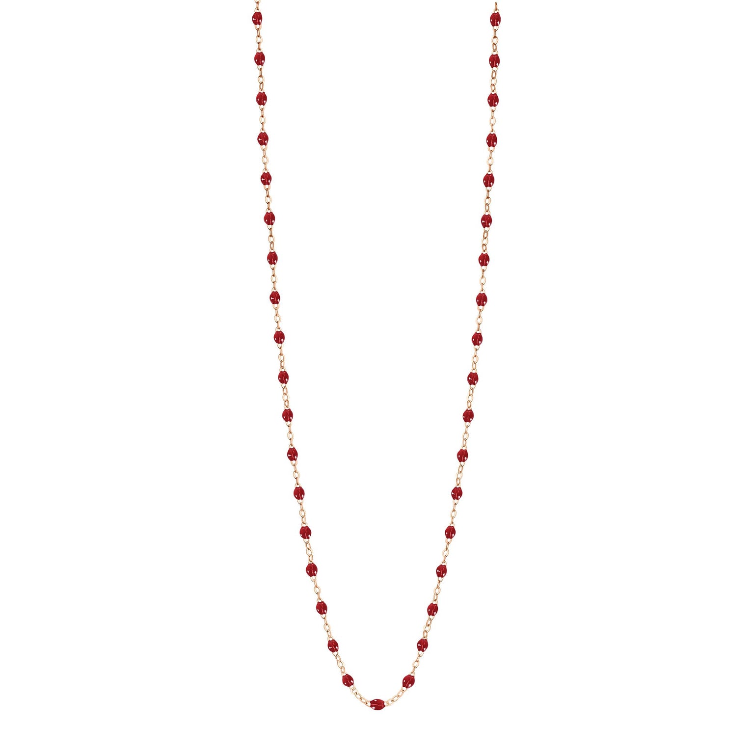 Gigi Clozeau - Sautoir rouge Classique Gigi, or rose, 60 cm