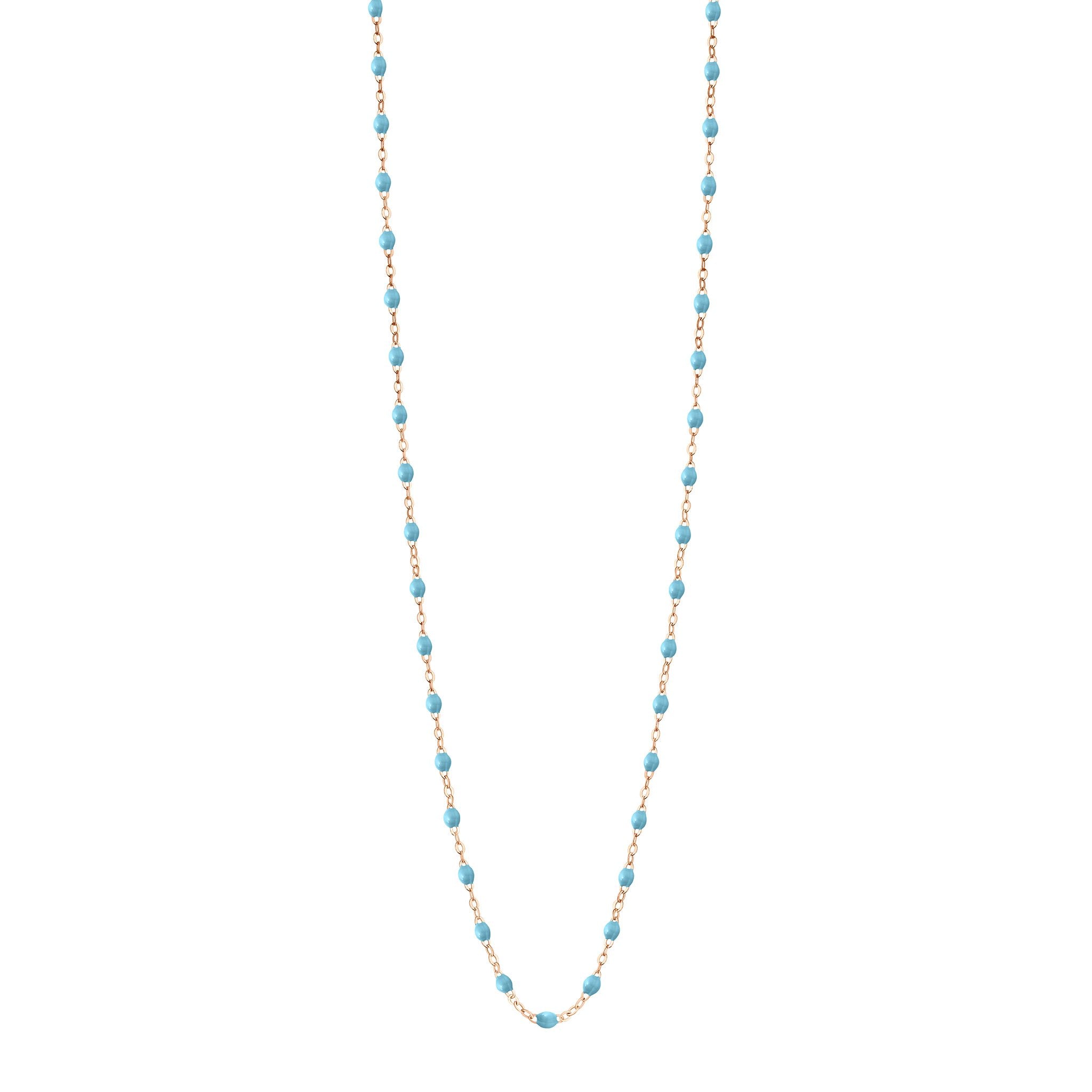Gigi Clozeau - Sautoir turquoise Classique Gigi, or rose, 60 cm