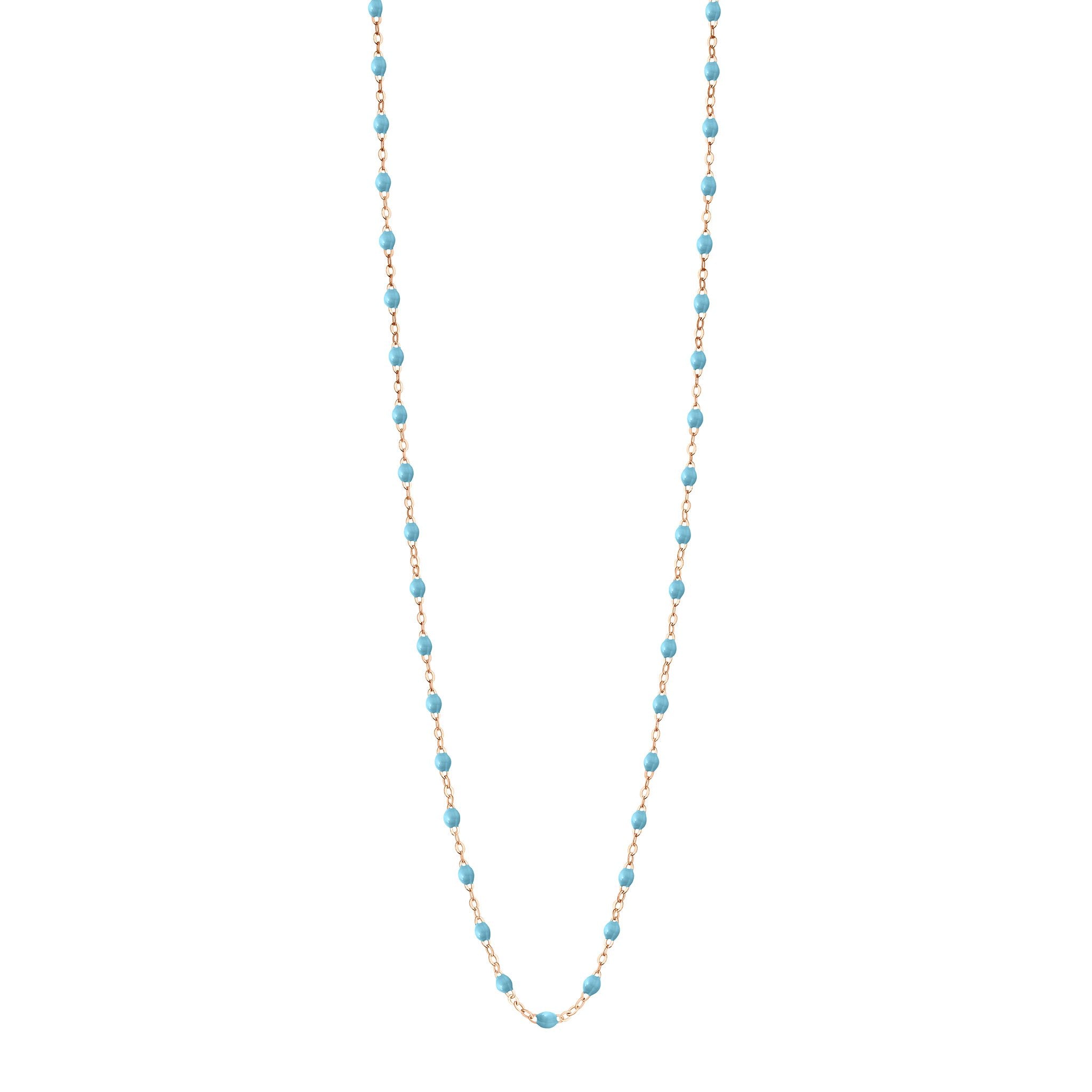 Gigi Clozeau - Sautoir turquoise Classique Gigi, or rose, 60 cm