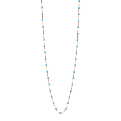 Gigi Clozeau - Sautoir turquoise Classique Gigi, or rose, 60 cm