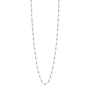 Gigi Clozeau - Sautoir turquoise Classique Gigi, or rose, 60 cm