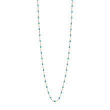 Gigi Clozeau - Sautoir turquoise vert Classique Gigi, or rose, 86 cm